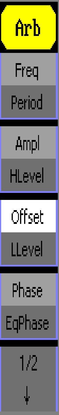 Tabela 2-6 Menu de Explicações da Forma de Onda de Arb Freq/ Período Configura a frequência sinal ou período; do O parâmetro atual irá mudar num segundo toque.