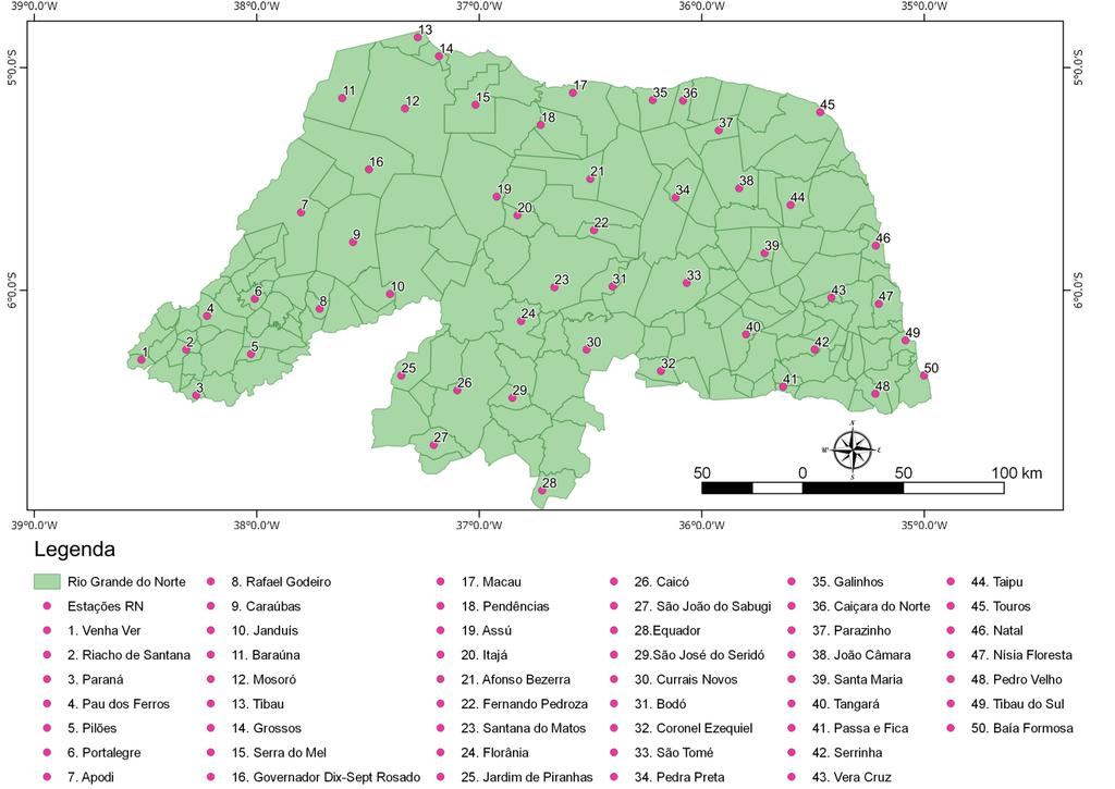 Figura 1. Localização dos municípios estudados.