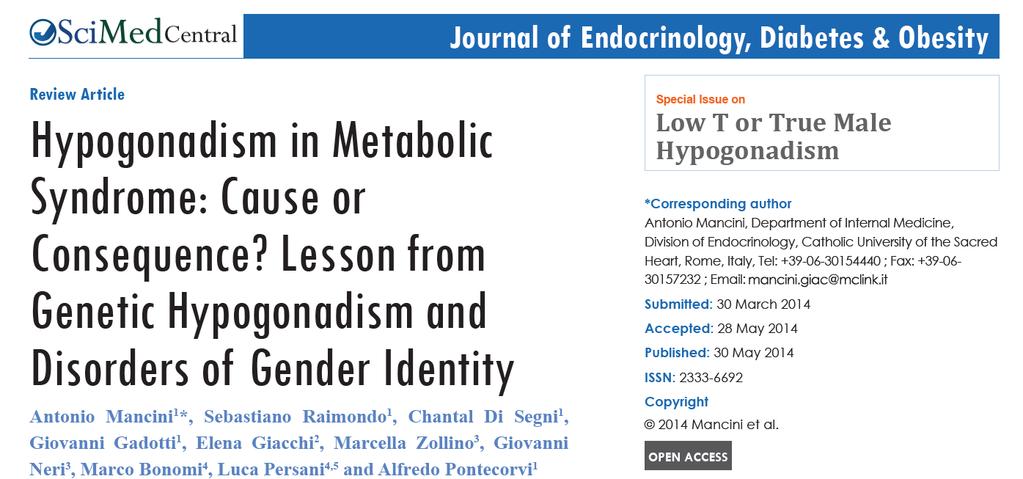 In conclusion, hypogonadism is surely associated with MS, with a