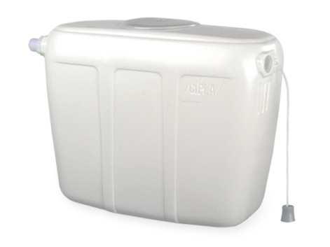 Caixa de Descarga Externa C-4 9 L Função: Permite reservar água para acionamento de descarga para limpeza do vaso sanitário. Aplicações: Utilizada na parede acima do vaso sanitário.
