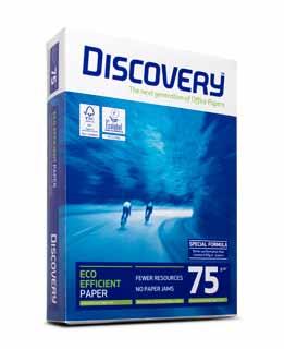 Discovery é uma marca de papel que alia o alto desempenho com um forte posicionamento ambiental eco-eficiência.