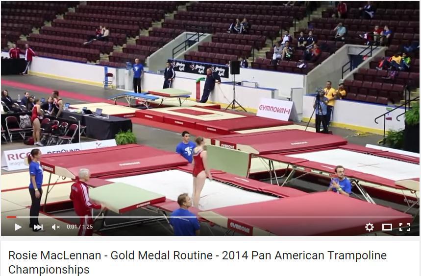 De Olho Neles Em vídeo: Rosie MacLennan - Gold Medal Routine - 2014 Pan American Trampoline Championships. Disponível em: <https://www.youtube.com/watch?v=mlvraiwivwq >.