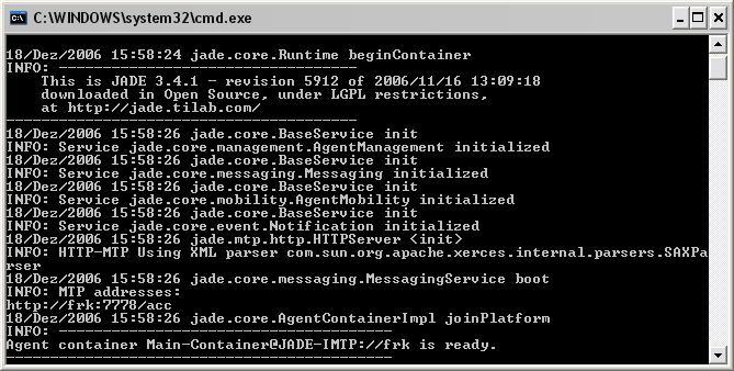 6. Apêndices 6.1. Manual do Utilizador Correr os executáveis: run.bat run2.bat Ou numa janelas de comandos: java jade.boot gui java jade.