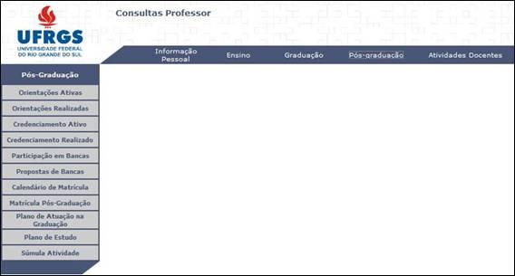 Figura 20 Tela de consultas do professor Se o professor tiver um ou mais planos de atuação para avaliar será exibida a tela da Figura 21.