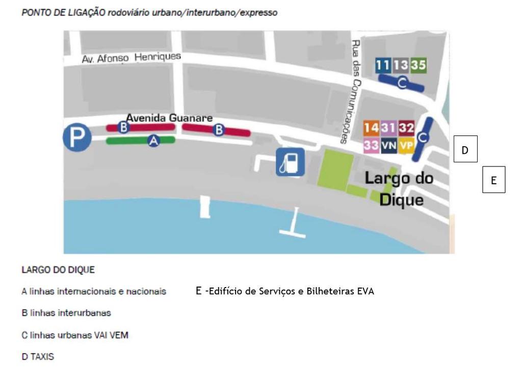 Figura 72 Localização das principais paragens de transporte coletivo rodoviário em Portimão Fonte: Google maps A Câmara Municipal de Portimão está a ultimar o projeto de uma nova interface, que