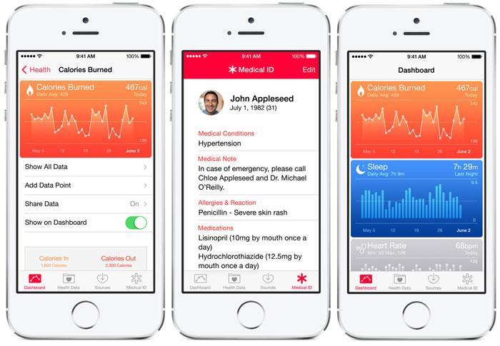 3 Apps Saude-Apple Boletim de saúde: permite verificar a atividade do utilizador ao longo de dias, semanas, meses e anos.