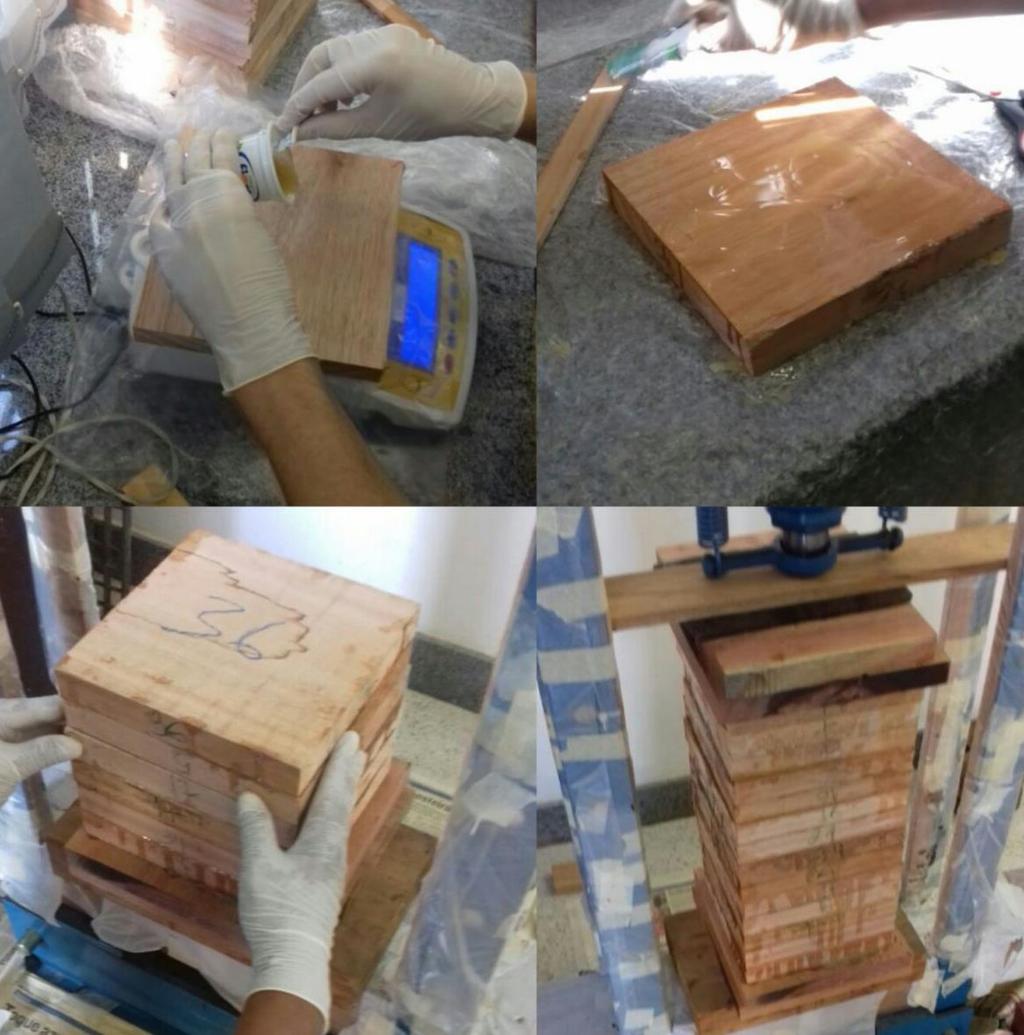 17 Figura 1. Etapas de preparação dos blocos de madeira laminada colada.