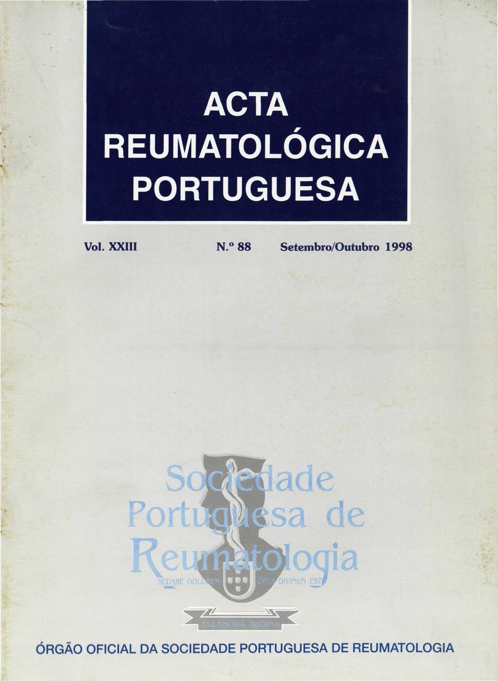 CAPA E ÍNDICE ACTA REUMATOLÓGICA PORTUGUESA Vol. XXIII N.