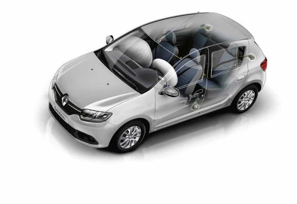 Segurança em primeiro lugar Independentemente do nível de equipamento de seu veículo, a Renault oferece sistemas de segurança passivos e ativos modernos e eficazes, garantindo assim uma condução mais