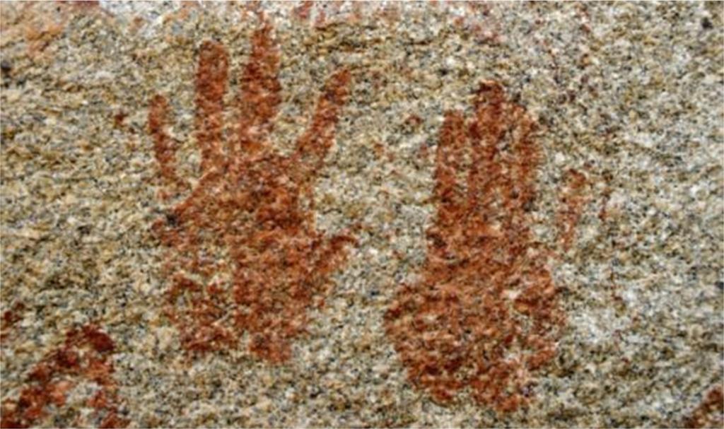 182 Figura 7: Marcas de mão em positivo. Sítio Pedra da Buquinha I, Venturosa.