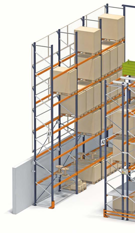 Componentes básicos Para a armazenagem de produtos paletizados, a Mecalux, com a sua longa experiência como fabricante de estantes, criou uma extensa gama de perfis e de complementos que permitem