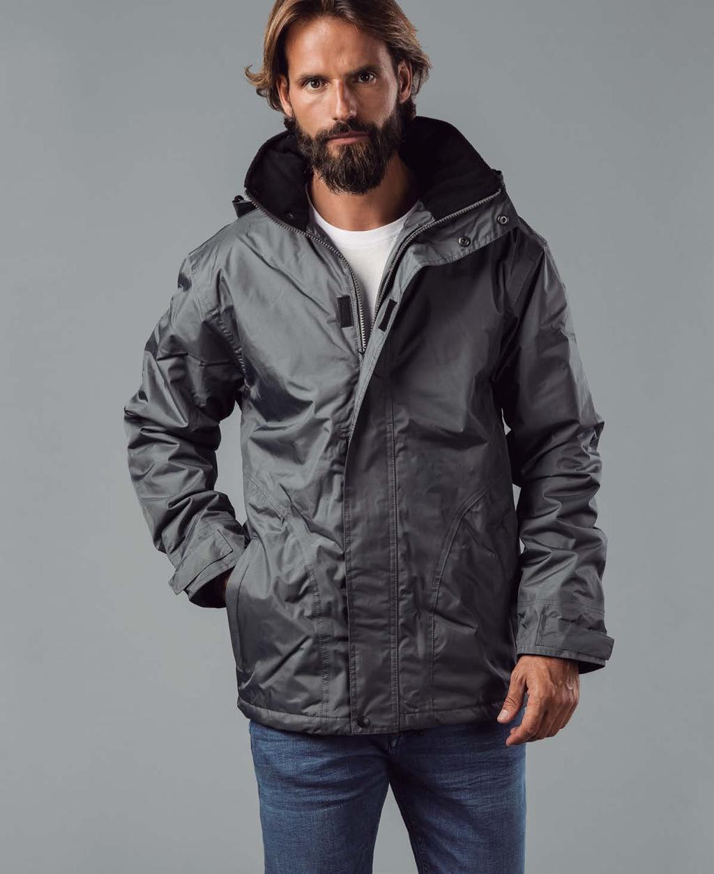 IUBIN parka unissexo acolchoada Preto zul Marinho Vermelho Cinzento Ext.: 100% poliéster Ponjé 240 e revestimento em PVC impermeável Int.: 100% poliéster tafetá Ench.