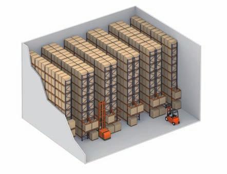 Para manipular as unidades de carga utilizam-se empilhadeiras elevadoras do tipo torre ou transelevador.