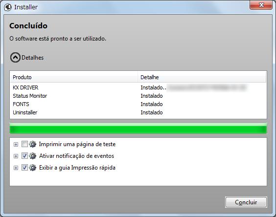 Preparativos antes da utilização 7 Termine a instalação. Quando aparecer "O software está pronto a utilizar", pode usar o software.