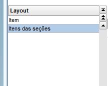 Configuração da exportação de Item Bem Clicar sobre a linha do Item no grid de Layout e direcionar-se para a sessão de Data Sets informar o nome no campo Data Set com sendo ITENS - BENS, informar