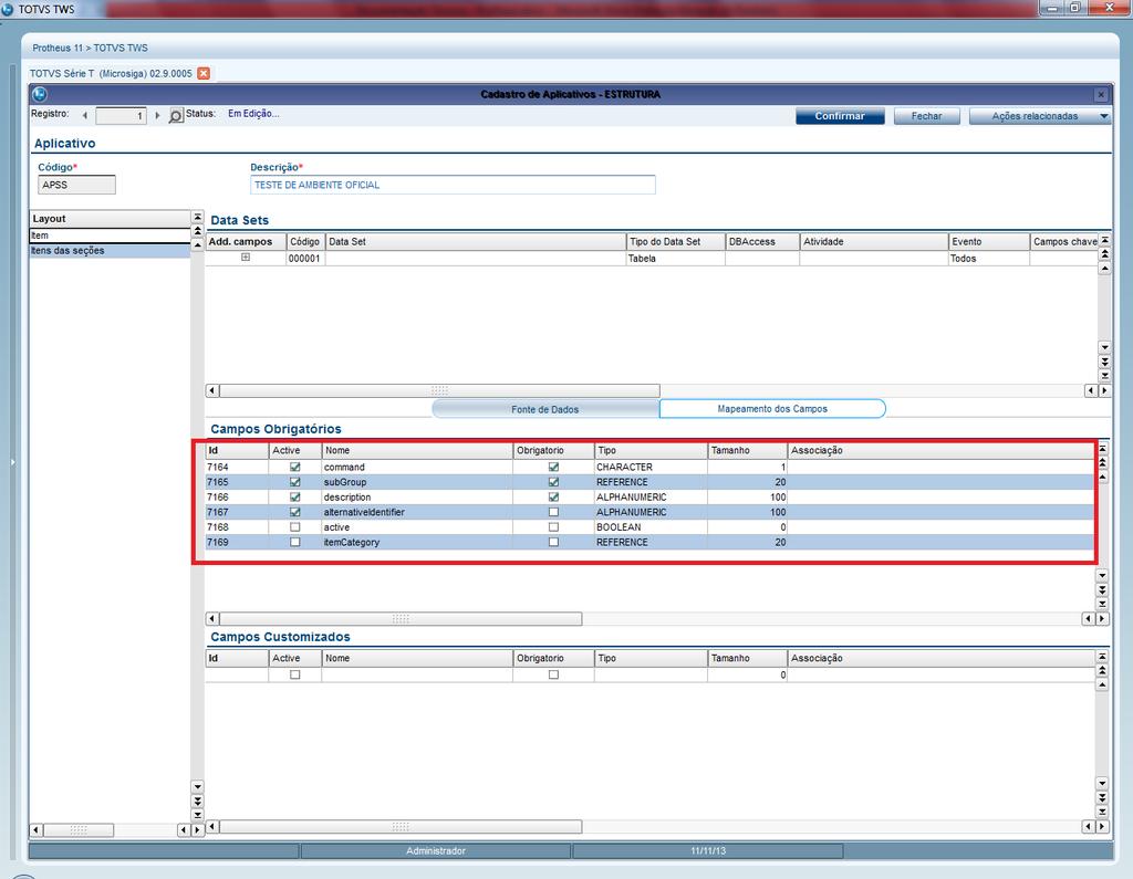 Direcionar-se para a aba Query e informar a consulta