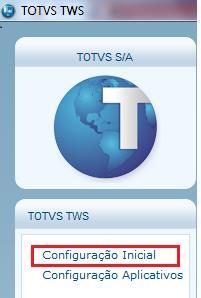 Será direcionado para a tela de configuração dos DbAccess em que o TWS terá acesso, informar como produto Protheus, no campo de Url do WS informar conforme o exemplo: