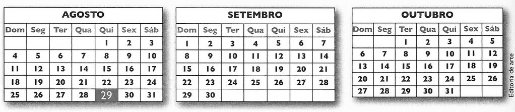 QUEST 6 CONSIDERE o seguinte calendário que indica o início da menstruação de uma mulher com um ciclo menstrual regular de trinta dias.