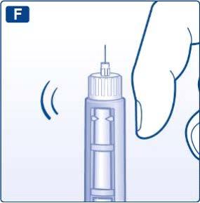 Deve aparecer uma gota de insulina na ponta da agulha. Se isso não acontecer, mude a agulha e repita o procedimento no máximo 6 vezes.
