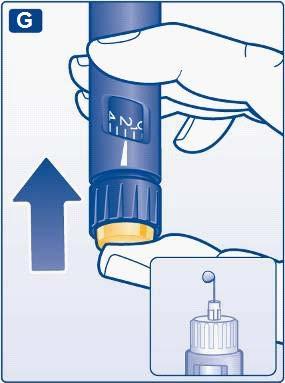 Seleção da dose Verifique se o seletor de dose está colocado no 0. H Rode o seletor de dose para selecionar o número de unidades que precisa de injetar.