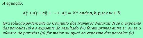 PARCELATÓRIAS DE POTÊNCIAS EQUAÇÕES SIMILARES À DO ÚLTIMO TEOREMA DE FERMAT "Entendemos as relações entre casas e paredes.