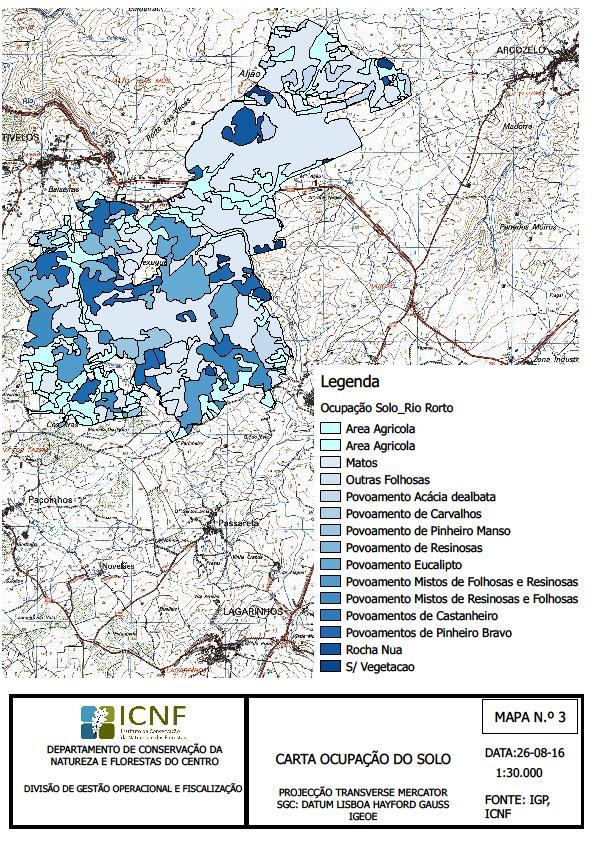 2.3 ÁREA ARDIDA POR USO DO SOLO E POR CONCELHO Tendo por base a carta de uso e ocupação do solo constantes no Plano Municipal de Defesa da Floresta contra Incêndios de Gouveia, verifica-se que 55,18