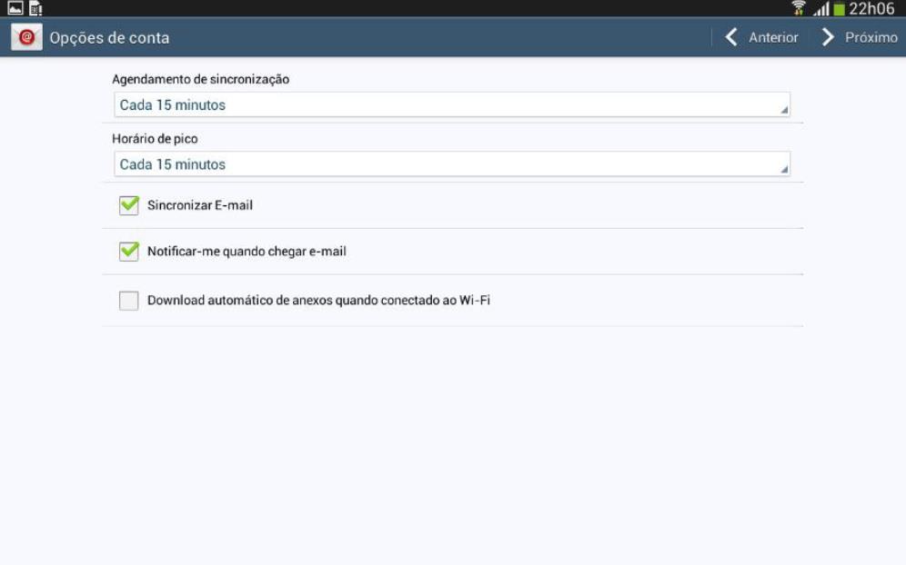 5.7. Defina o período de sincronização da caixa de e-mail (Figura 48).