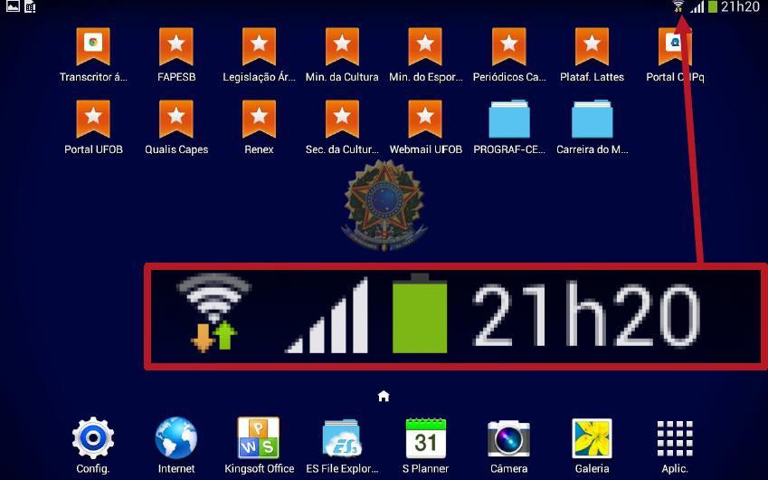 8.5. O sinal de Wi-Fi aparecerá no canto da tela indicando que a