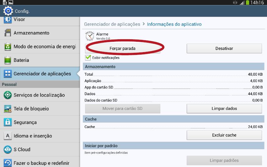 14.3. Selecione o aplicativo desejado e clique sobre seu nome. A tela de informações do aplicativo aparecerá.