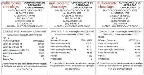 Será informada a mensagem Cancelamento Realizado com Sucesso.