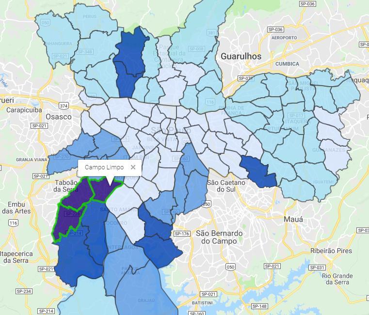 Figura 2 Mapa da desigualdade