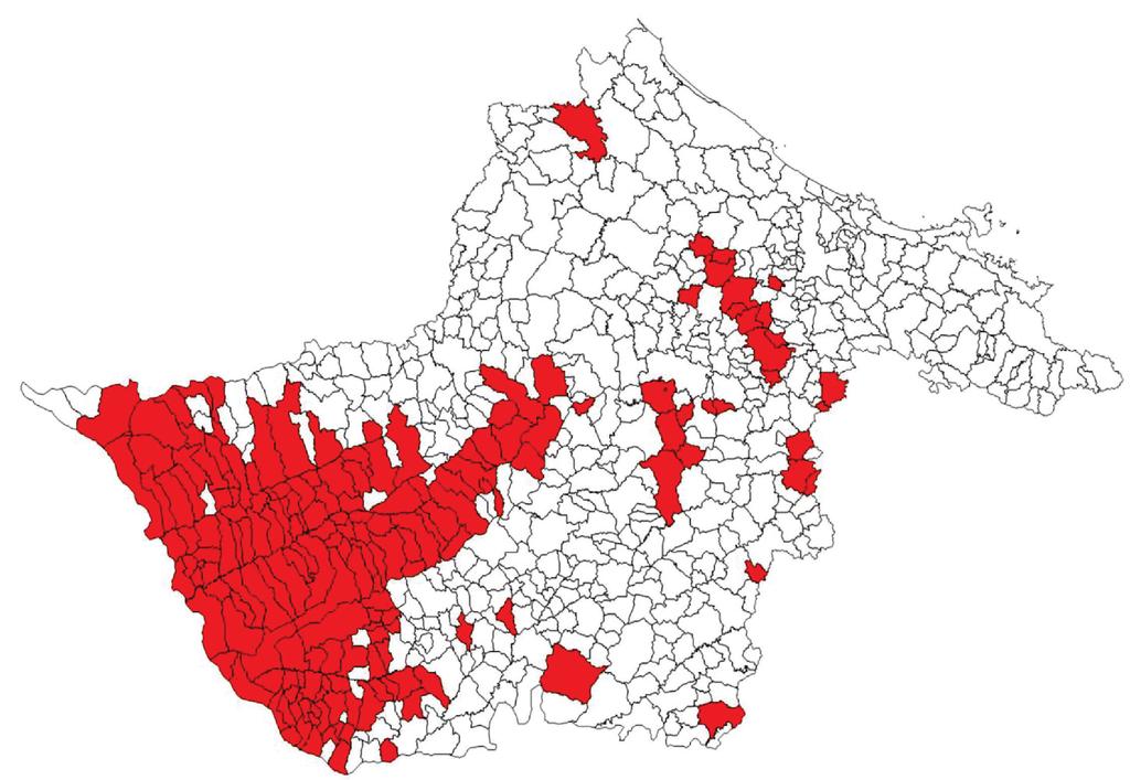 BEPA 2015;12(143):9-22 LV e vetores Com relação ao vetor, a presença do mesmo foi assinalada em 177 municípios paulistas (Figura 8), sendo 123 destes com transmissão (Quadro 3), de modo que L.