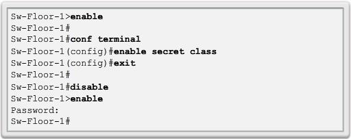 Use o comando enable secret, e não o antigo comando enable password.