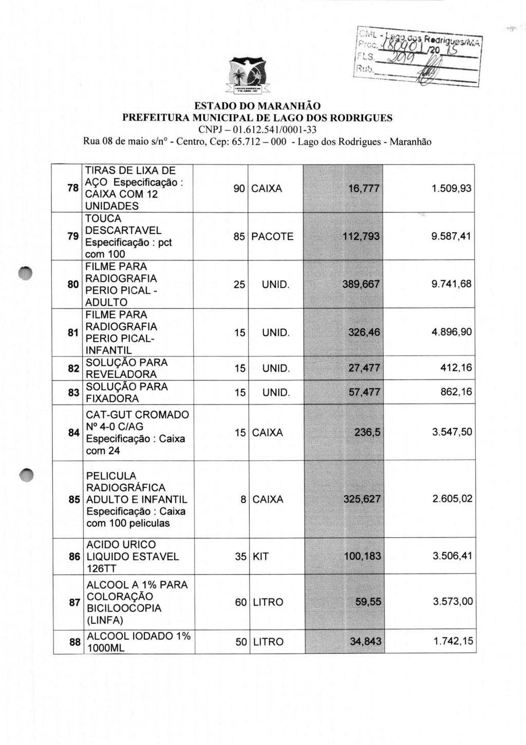 Rua 08 de maio sino - Centro, Cep: 65.