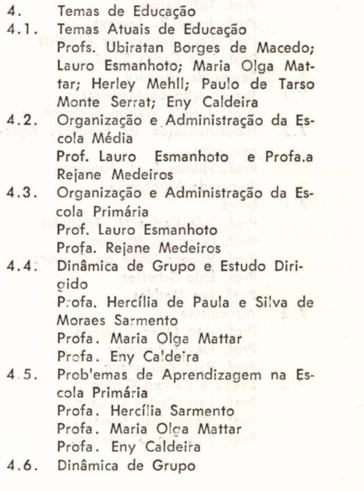 35 FIGURA 10- CURSOS OFERECIDOS EM TEMAS DE EDUCAÇÃO E EM CURSOS AVULSOS (CASCAVEL) 26 FONTE: UNIVERSIDADE DO PARANÁ, ANUÁRIO 1963-1964, p.97-98.