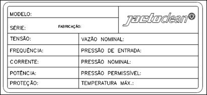 Funcionamento Identificação do equipamento Depois de feitas as devidas instalações, funcione a máquina, ligando e desligando algumas vezes sem a mangueira de pressão, até que todo ar saia do interior