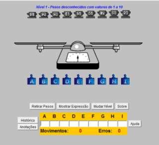 Anexos Imagem do Objeto de Aprendizagem Balança Interativa Nível 1 ao 5