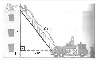10. Observe a figura a seguir: A distância entre Tauan e o poste é igual a 8 metros, sabendo que o Tauan tem 1,30m de altura e que a altura total do do poste é igual a 7,30m, qual a distância x entre