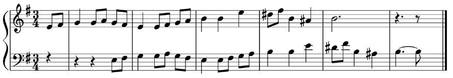 Partitura 3 - Adaptado do terceiro movimento, Menuetto, do Quarteto de Cordas, op.
