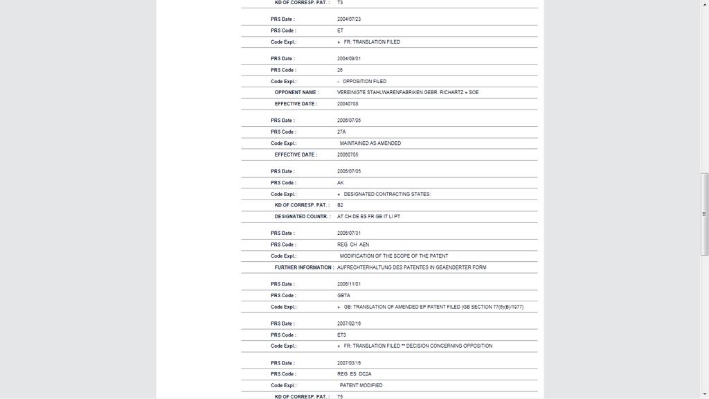 Informações resumidas sobre