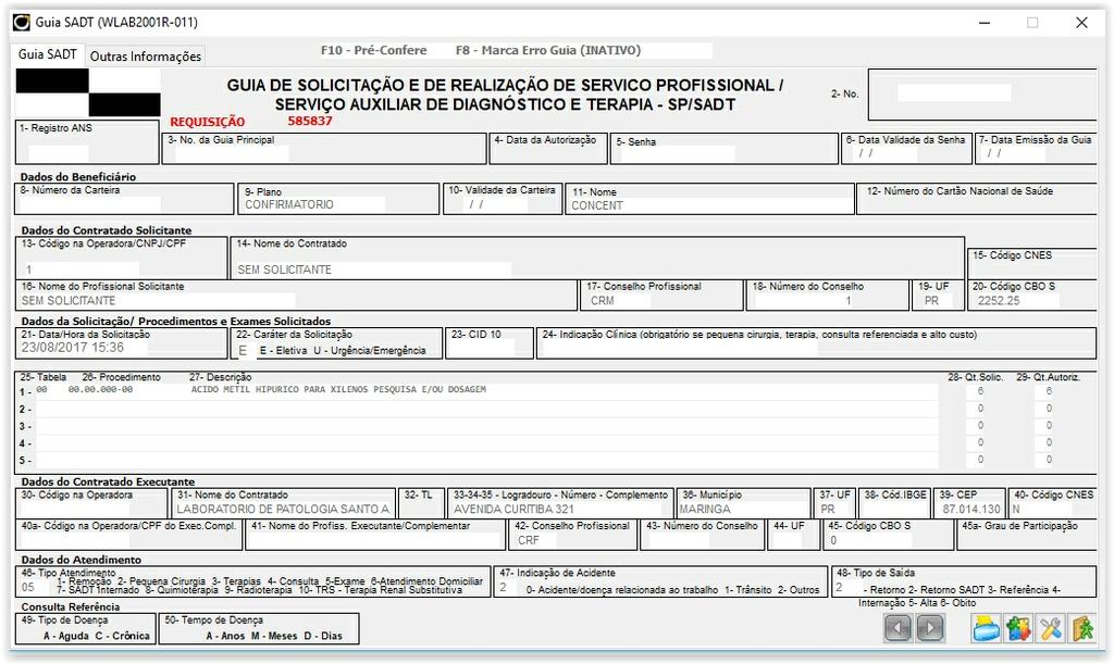 HLAB8002 - Emissão do Laudo Web - Melhoria efetuada adicionando como filtro de pesquisa o número da requisição.