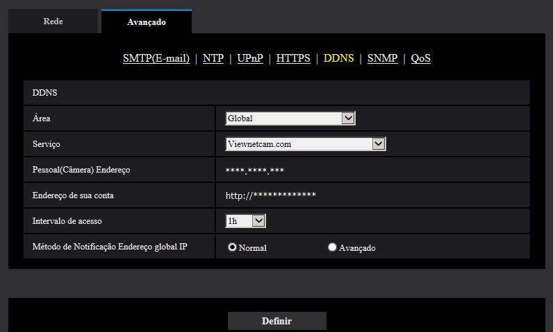 Quando a janela de registro não for exibida, verifique se o computador está conectado à Internet, e clique no botão Reload do navegador. 3. Registre as informações para Viewnetcam.