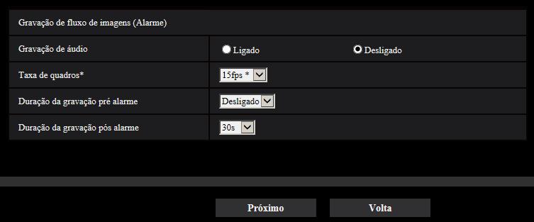 2.3.3.4 Alarme: Configurar os detalhes para as condições de gravação A Configure a Gravação no cartão de memória SD (H.265 ou H.