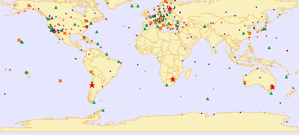 2..2 Concepções e realizações atuais EXEMPLO: ITRF97 Combinação de 9 soluções individuais, de 9 instituições diferentes: - 4 VLBI - 5 SLR - 6 GPS - 3