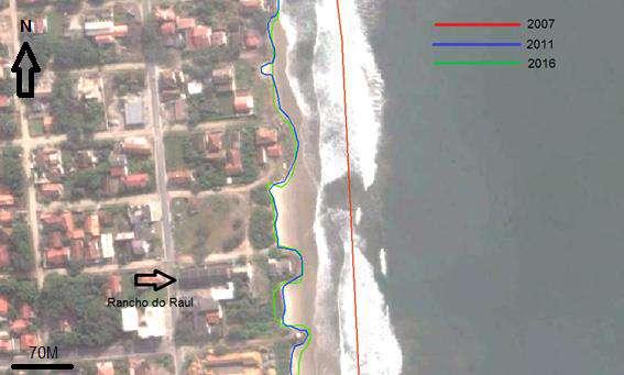Figura 14 - Imagem do Google Earth de 2016, mostrando a variação da
