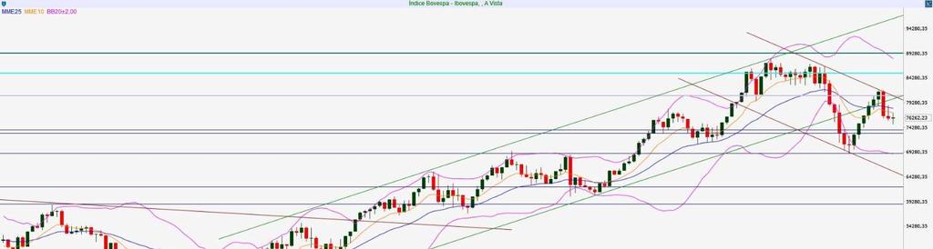 IBOVESPA SEMANAL Resistência 2 88.000 Resistência 1 86.500 Suporte 1 69.500 Suporte 2 60.