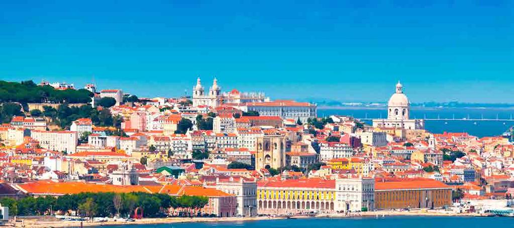 Recorreremos suas principais avenidas e monumentos como a Torre de Belém e o Mosteiro dos Jerônimos. Tarde livre. Sugerimos fazer uma visita a população de Sintra e Cascais, com suas vilas e palácios.