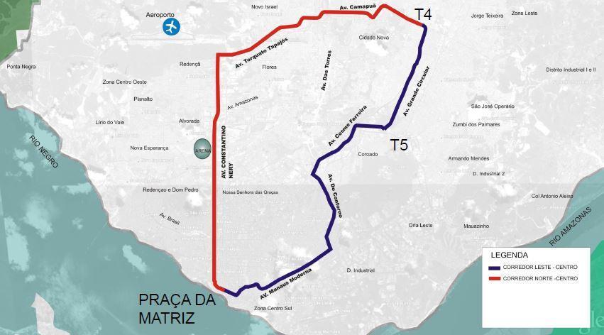 Figura 3 - Sistema de Transporte Integrado proposto pelo os Governos Estadual e Municipal: Fonte: Seminf (2010).