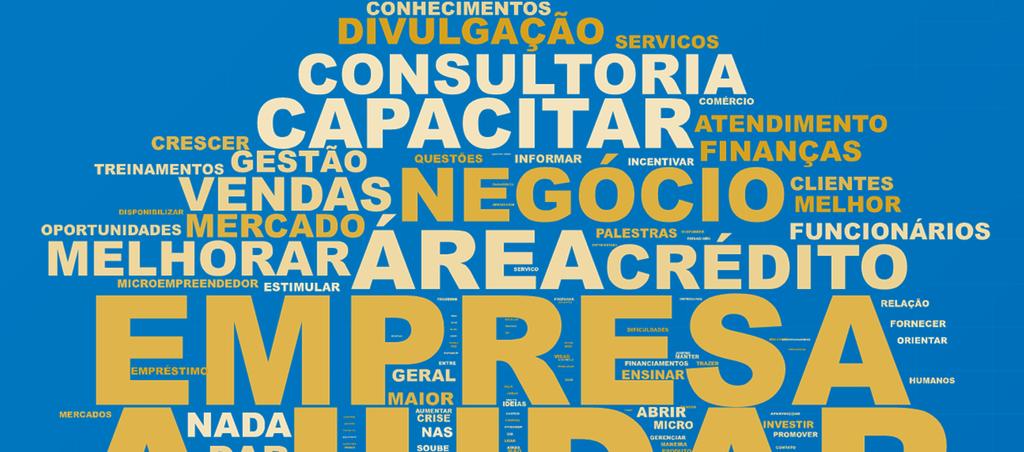 O que o Sebrae pode fazer a palavra ajudapermeia a maior parte das citações, sob as mais diferentes formas