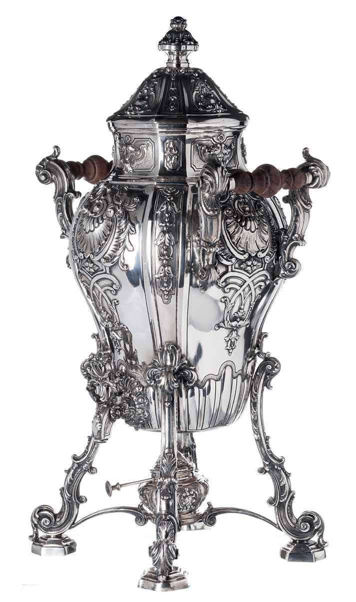 503 - ROSAS- Grande samovar em prata Prata portuguesa contraste águia 833 (1938-1984), fabrico